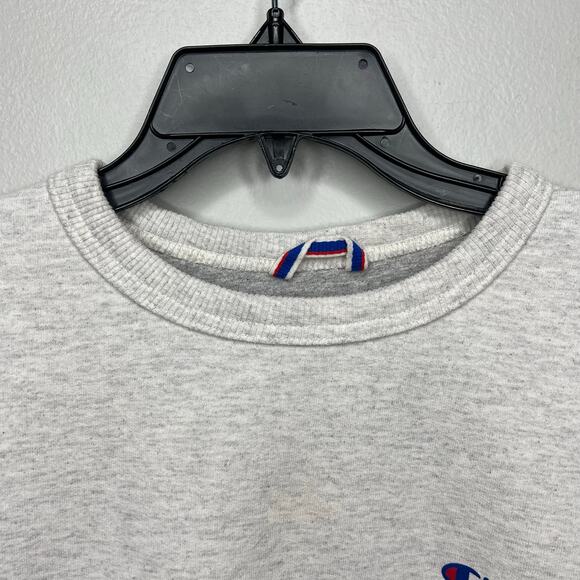 Champion Script Crew Neck Sweatshirt Size Medium Heather Gray Made in USA 90s - Picture 2 of 7